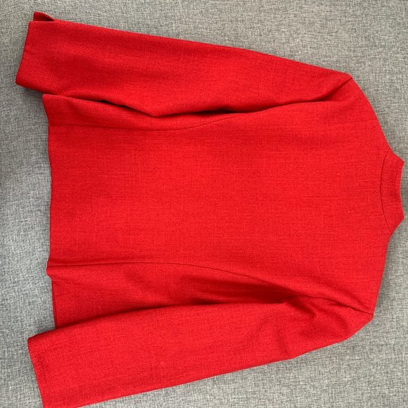 R&K Elegant Red Open Jacket Long Sleeve‎ 100% Polyester Sz 16 Lightweight - Picture 11 of 11